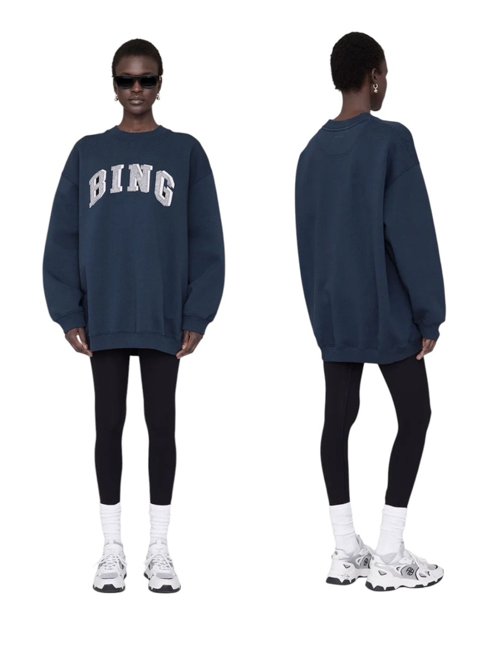 Anine Bing | Tyler Sweatshirt Navy - Size Medium